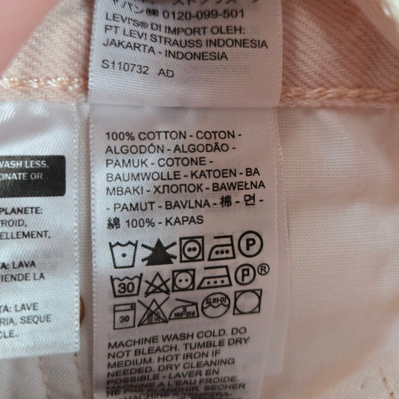 Levi's 501 Peach Pink High Waisted Special Edition Cut Off Denim Shorts Size 27 - Picture 6 of 10